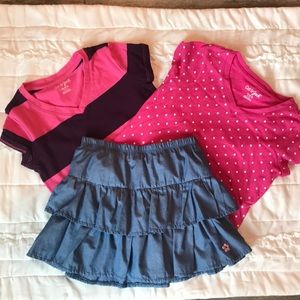 Set of shirts and skirt